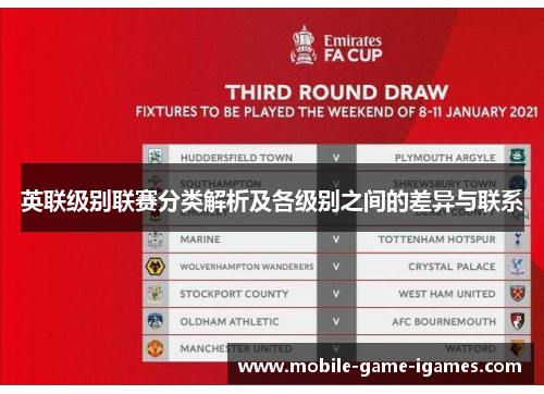 英联级别联赛分类解析及各级别之间的差异与联系